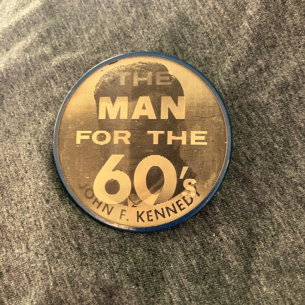 Vintage Political Campaign Button - Blue and White